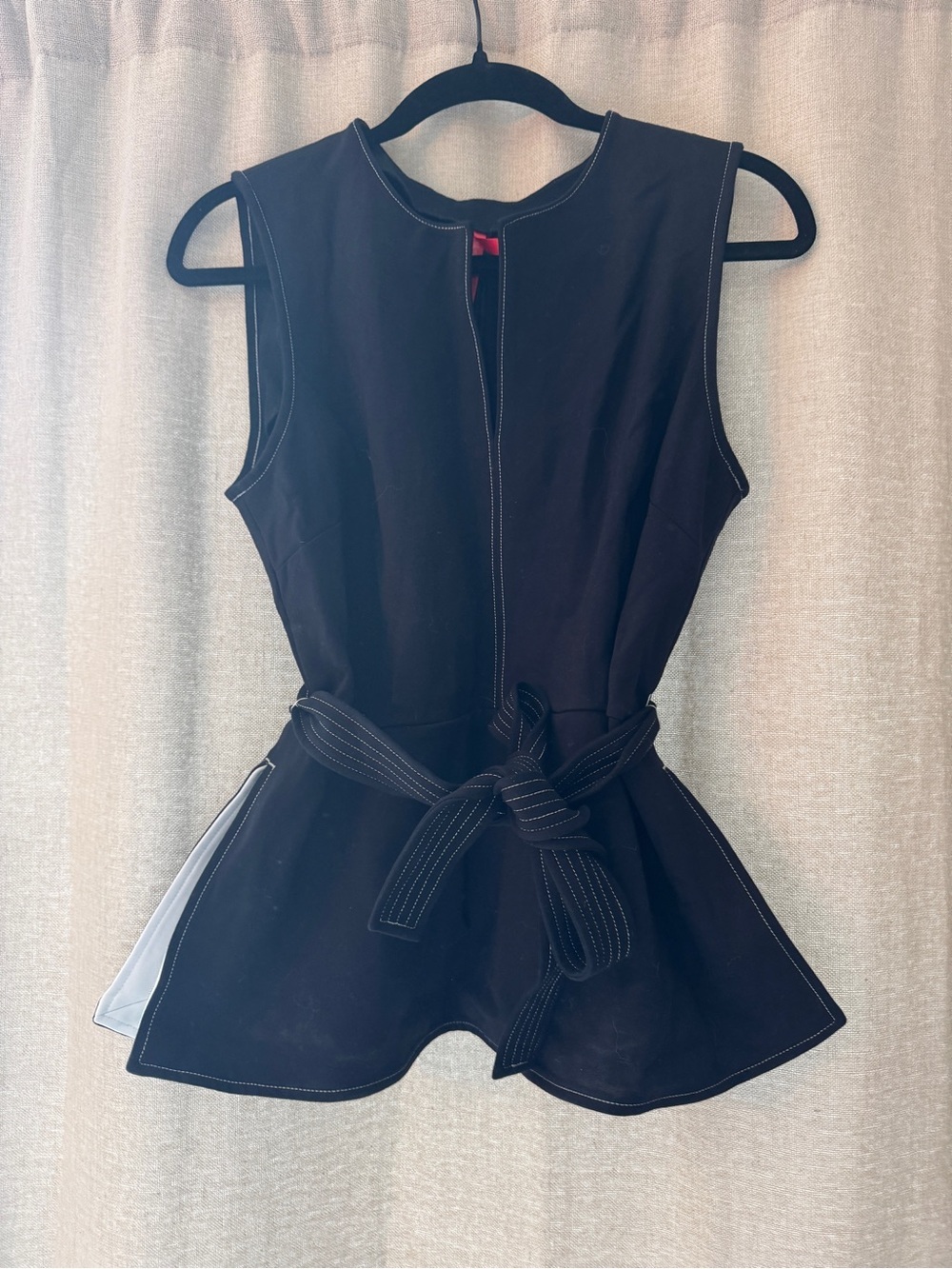SPANX Sleeveless Black Peplum with Waist Tie Size Medium